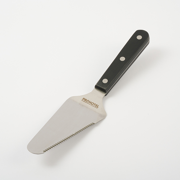 Лопатка кондитерская для торта;сталь нерж.,полиоксиметилен;,H=1,2,L=255,B=60мм;металлич.,черный