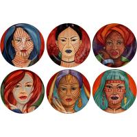 Тарелка пирожковая «Анимае» в ассортименте набор[6шт];фарфор;D=16см;разноцветн.