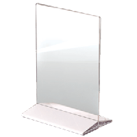 Подставка настольная для меню А5 белое основание;пластик;,H=220,L=155,B=95мм;прозр.,белый