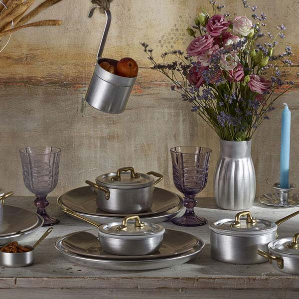 Кастрюля с крышкой «Тавола Ле Пиколе Бронз Эйдж»;алюмин.,керамика;D=10см;металлич.