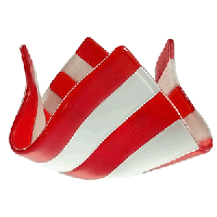 Подсвечник «Флауэ»;стекло;,H=106,L=185,B=177мм;красный,белый