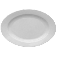 Блюдо «Кашуб-хел» овальное;фарфор;,H=55,L=380,B=260мм;белый