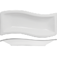 Блюдо «Кунстверк» прямоугольное волна;фарфор;,H=3,L=31,B=13см;белый