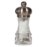 Мельница для соли;акрил,сталь нерж.;D=45,H=110мм;прозр.,металлич.