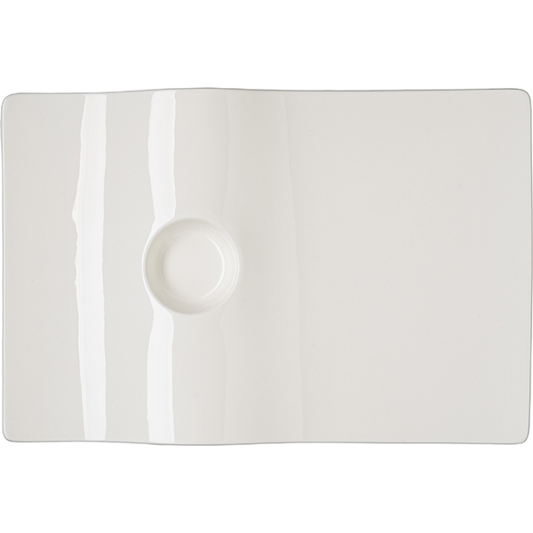 Тарелка «Рандом»;фарфор;,H=24,L=330,B=220мм;белый