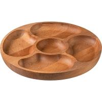 Менажница (5 овальных секций);бук;D=250,H=25мм;св. дерево
