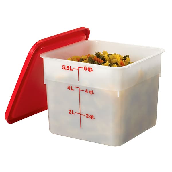 Контейнер для продуктов градуированный;полиэтилен;5,7л;,H=18,5,L=21,5,B=21,5см;белый