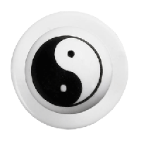 Пукли «Инь-ян»[12шт];пластик;D=15мм;белый,черный