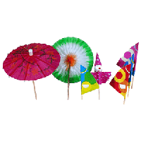 Украшения на шпажках «Ассорти»[100шт];бумага,дерево;,H=10см;разноцветн.