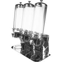 Диспенсер для мюсли тройной 4л*3;поликарбонат;D=12,5,H=60,L=54,B=24см