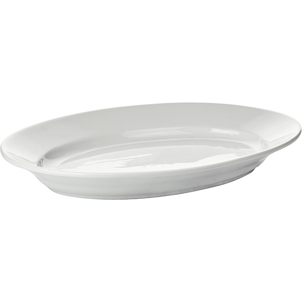 Блюдо «Алберго» овальное;фарфор;,H=6,L=42,B=29см;белый