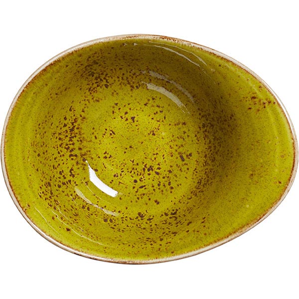 Салатник «Крафт Эппл»;фарфор;450мл;,H=75,L=180,B=140мм;желто-зел.