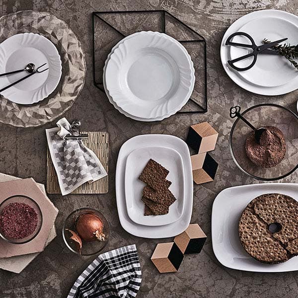 Тарелка «Эбро»;стекло;D=25,H=2см;белый