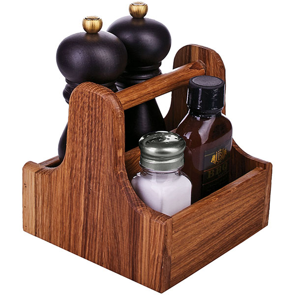 Подставка д/специй 2 отделения;дуб;,H=15,L=15,B=15,3см;коричнев.