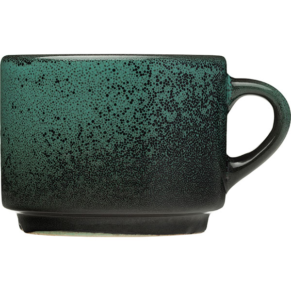 Чайная пара «Млечный путь изумрудный»;фарфор;200мл;D=15,5см;изумруд.,черный