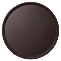 Поднос прорезиненный круглый «Камтрид»;стеклопласт.;D=35,5см;коричнев.