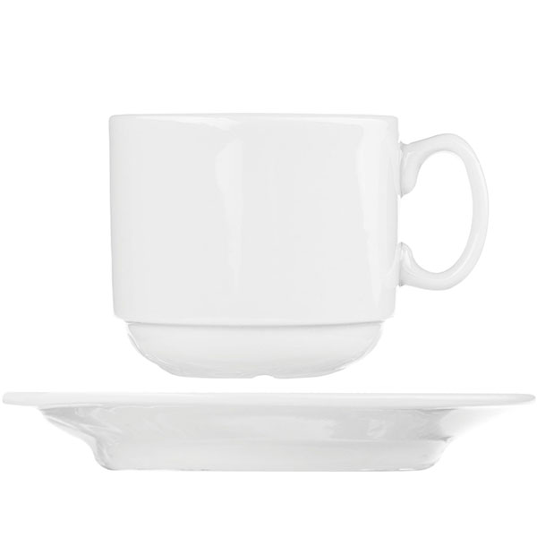 Кофейная пара «Мокко»;фарфор;100мл;D=60/113,H=60,L=78мм;белый Кофейная пара «Мокко»;фарфор;100мл;D=60/113,H=60,L=78мм;белый