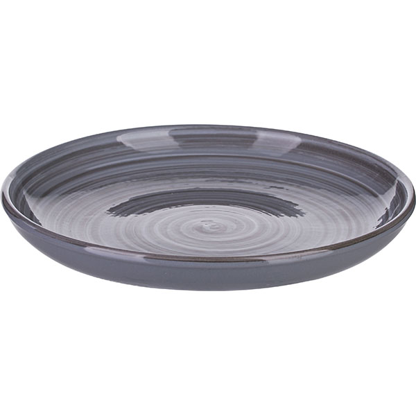 Тарелка «Пинки» мелкая для вторых блюд;керамика;D=18,H=3см;серый