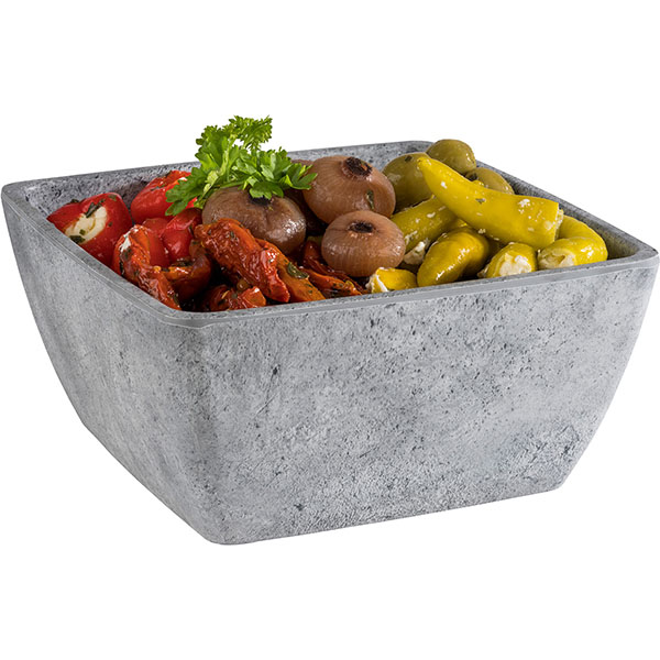 Салатник «Элемент»;пластик;1,5л;,H=9,L=19,B=19см;серый