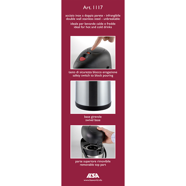 Термос с помпой;сталь,пластик;2,5л;D=16,H=33,L=24,B=16см;серебрист.,черный