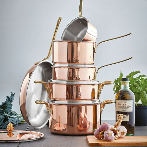 Кастрюля «15500»;сталь нерж.,медь;6,3л;D=24,H=14см;медный,металлич.