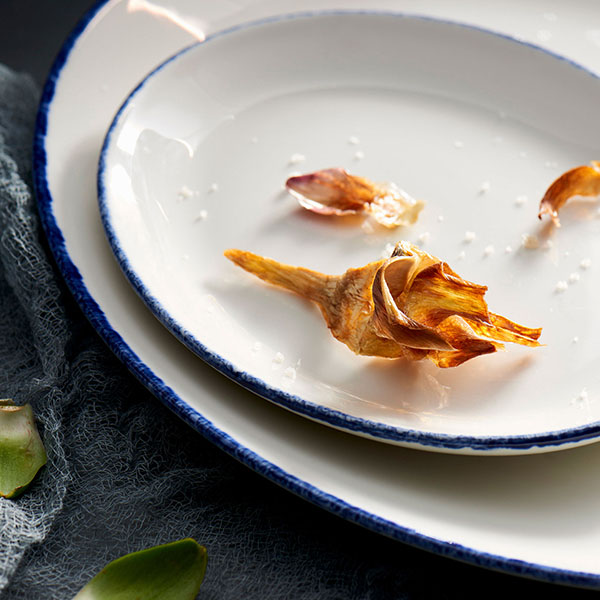 Блюдо «Блю Дэппл» овальное;фарфор;,H=20,L=280,B=215мм;белый,синий