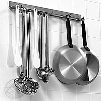 Держатель кухонного инв-ря 8крючков;сталь нерж.;,L=1 м;металлич.