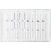 Форма для шоколада «Брусок»[24шт];поликарбонат;,H=14,L=40,B=14мм;прозр.