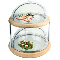 Станция буфетная 2 яруса без крышки (с охладительным элементом 2 шт);дерево,пластик;D=48,H=38см