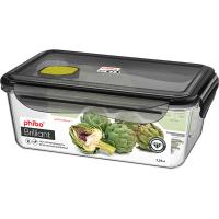 Контейнер для продуктов крышка герметичная с клапаном;тритан;1,35л;,H=82,L=225,B=135мм;прозр.,черный