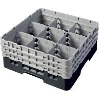 Кассета для бокалов 9 ячеек Dmax=149,Hmax=174мм;полипроп.;,H=22,5,L=50,B=50см;черный,серый