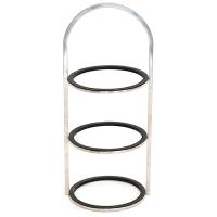 Подставка фуршетная трехъярусная (на 3 емкости);сталь нерж.;,H=55,3,L=24,2,B=21,8см;металлич.