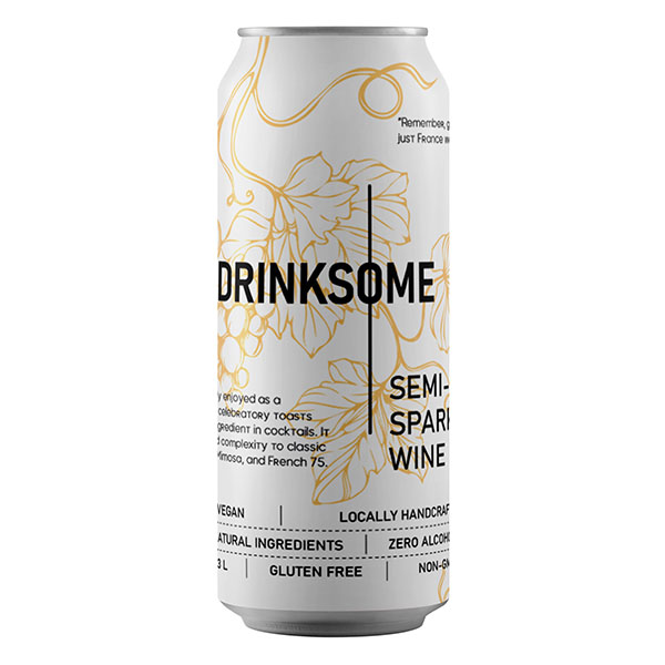 Напиток безалкогольный «Полусладкое игристое вино» Drinksome;жесть белая;330мл;D=58,H=154,4мм;белый