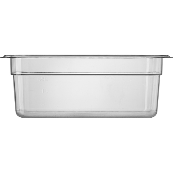 Гастроемкость (1/4) без крышки;поликарбонат;2,5л;,H=10,L=26,5,B=16,2см;прозр.