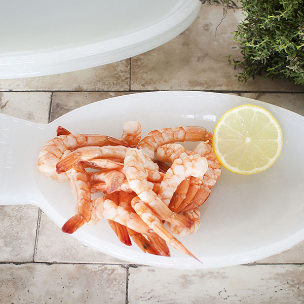 Блюдо сервировочное;стекло;,H=47,L=260,B=140мм;белый