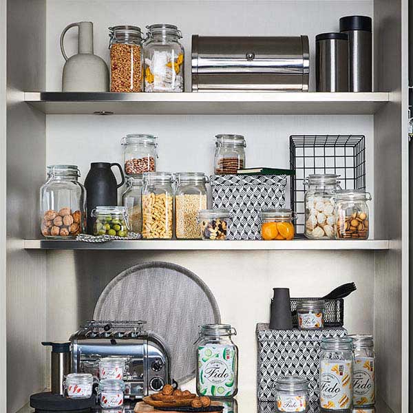 Банка квадратная с крышкой «Фидо»;стекло;3л;,H=24,2,L=14/14см;прозр.