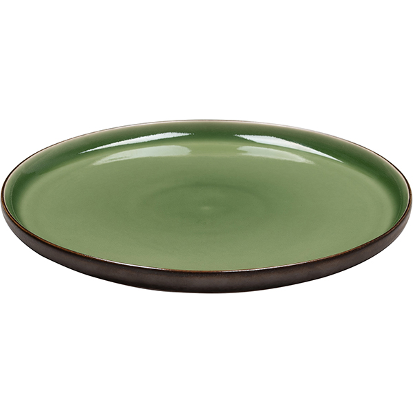 Тарелка «Сейдж»;фарфор;D=21см;зелен.,бронз.