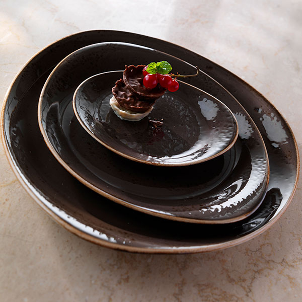 Салатник «Крафт Грэй»;фарфор;0,67л;,H=55,L=280,B=243мм;серый