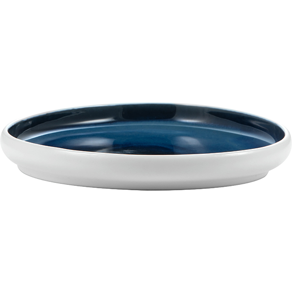 Тарелка пирожковая «Абиссос»;фарфор;,H=25,L=175,B=160мм;синий,белый