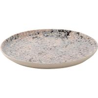 Тарелка «Конфетти»;керамика;D=27см;белый,мраморн.