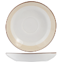 Блюдце «Чино»;фарфор;D=115,H=17мм;белый,бежев.