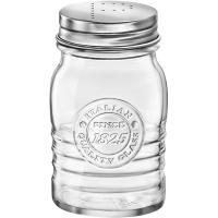 Перечница «Оффисина 1825»;стекло;240мл;D=64,H=110мм;прозр.,металлич.