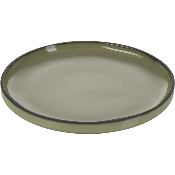 Тарелка «Карактэр» с высоким бортом;керамика;D=150,H=15мм;зелен.