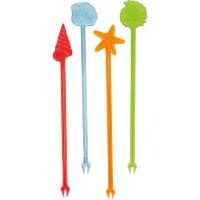 Мешалки для коктейлей «Морской коктейль» с вилочкой[100шт];пластик;,L=18,5см;разноцветн.