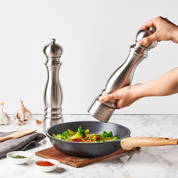 Мельница для соли «Париж»;сталь нерж.;D=6,H=22см;серебрист.