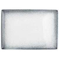 Блюдо прямоугольное;фарфор;,L=28,B=20см;белый,серый