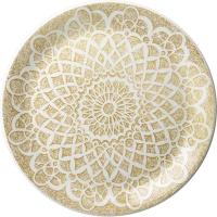 Тарелка «Инк» мелкая;фарфор;D=25,H=2см;бежев.,белый