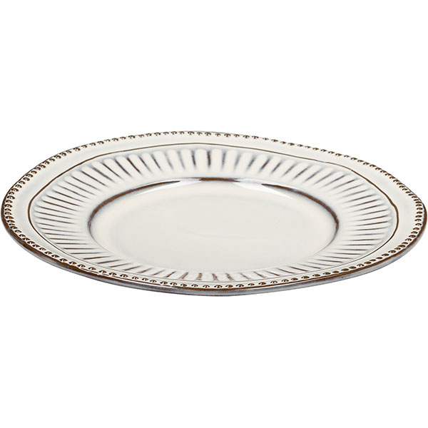 Тарелка «Стили» мелкая;фарфор;D=21см;белый