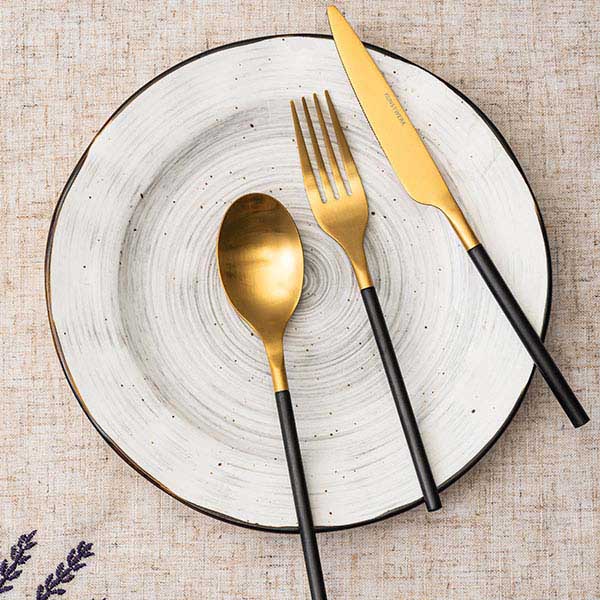 Вилка столовая «Дистрикт Блэк Голд Мэтт»;сталь нерж.;,L=200,B=26мм;золотой,черный