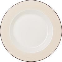Блюдо «Чино» глубокое;фарфор;0,75л;D=300,H=35мм;белый,бежев.